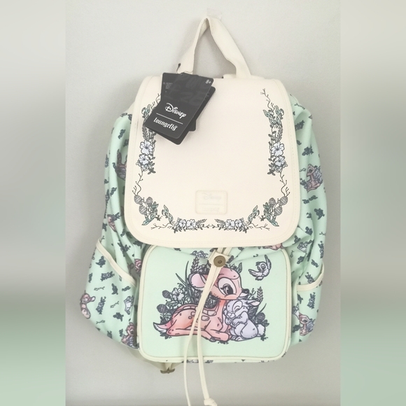 Loungefly Disney Bambi & Thumper Floral Slouch Backpack - Picture 2 of 3
